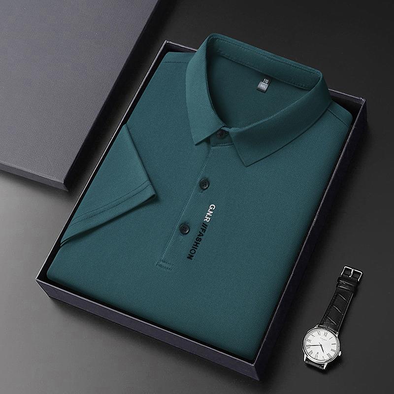 Роскошная Мужская Футболка Поло Высокого Качества Принт Мода Короткий Рукав Воротник-стойка Корея Футболка Лето Новый Бизнес Классический Тренд Мужская Одежда Верх