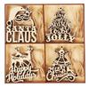Inkdotpot 18 шт. Рождественские украшения, незаконченные деревянные лазерные вырезы в форме дерева/колокольчика, подвесное украшение
