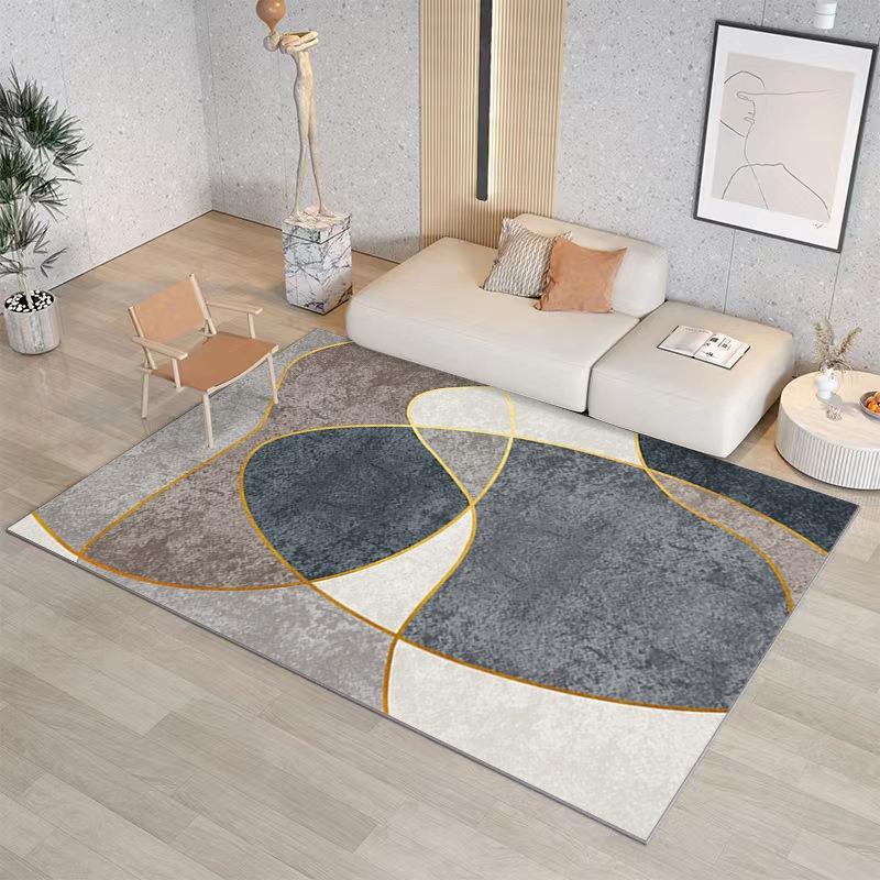Современный абстрактный геометрический ковер с узором, украшение для дома, гостиная, спальня, противоскользящий ковер, красочный дизайн волны, напольный коврик