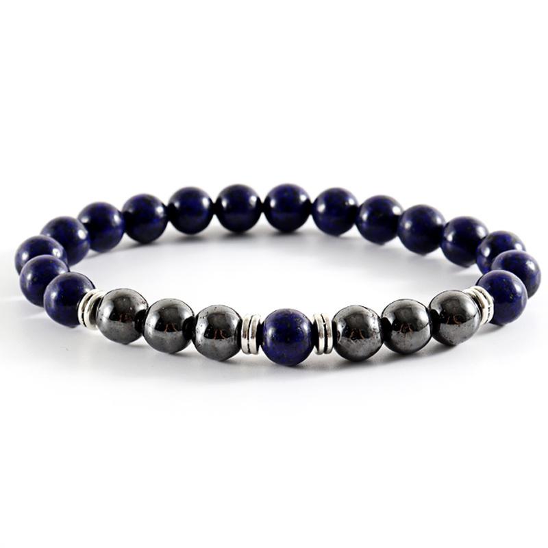 Браслет Strand для мужчин, модный, ручная работа, 8 мм, матовый браслет из гематитового камня, для мужчин, ювелирные изделия, подарок, Pulsera Hombre