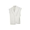 Color Block Loose Fit Outdoor Knit Vest Women Tops Beige FN1887-104