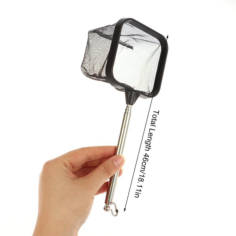 Рыболовный сачок, устойчивый к коррозии, портативный, из нержавеющей стали, телескопический, рыболовная сеть, аксессуары для аквариума