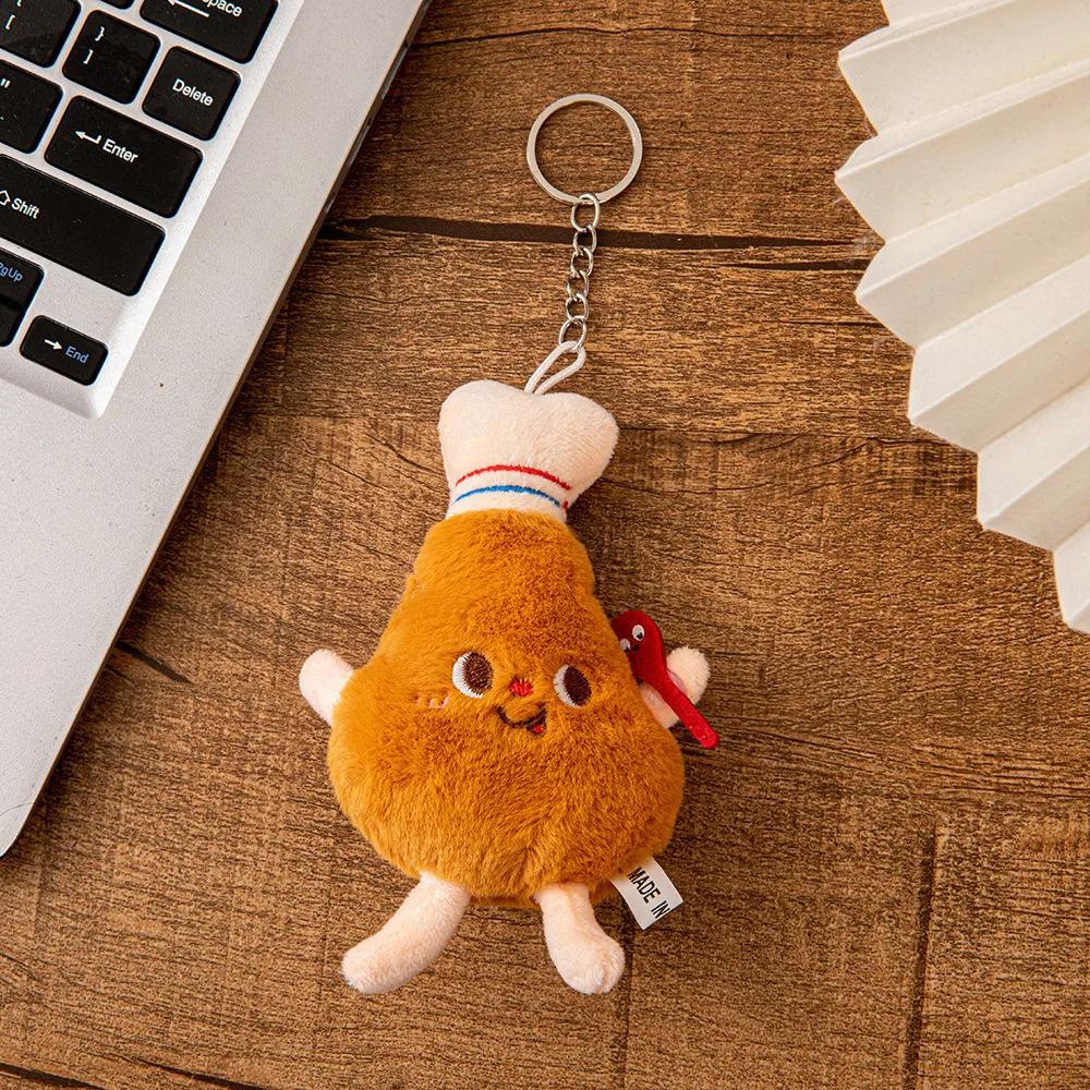Cartoon Cute Fruit and Vegetable Plush Series Keychain Toy Peach Pear Cherry Doll Smiling Face Fruit Decoration Pet Gift