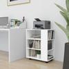 VidaXL Rolling Cabinet White 60x35x75 Cm Chipboard