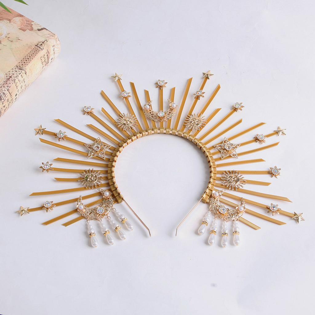 Elegant Halo Goddess Headpiece Glamorous Goddess Inspired Headband Dainty Hair Adornment For Weddings And More