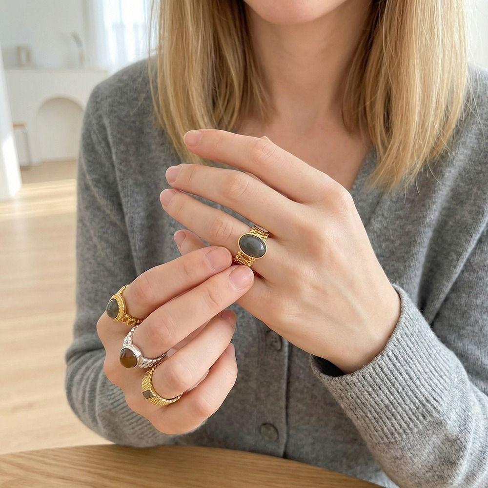 Vintage Amber Open Finger Rings Creative Opening Rings Bride Jewelry Finger Rings Girls