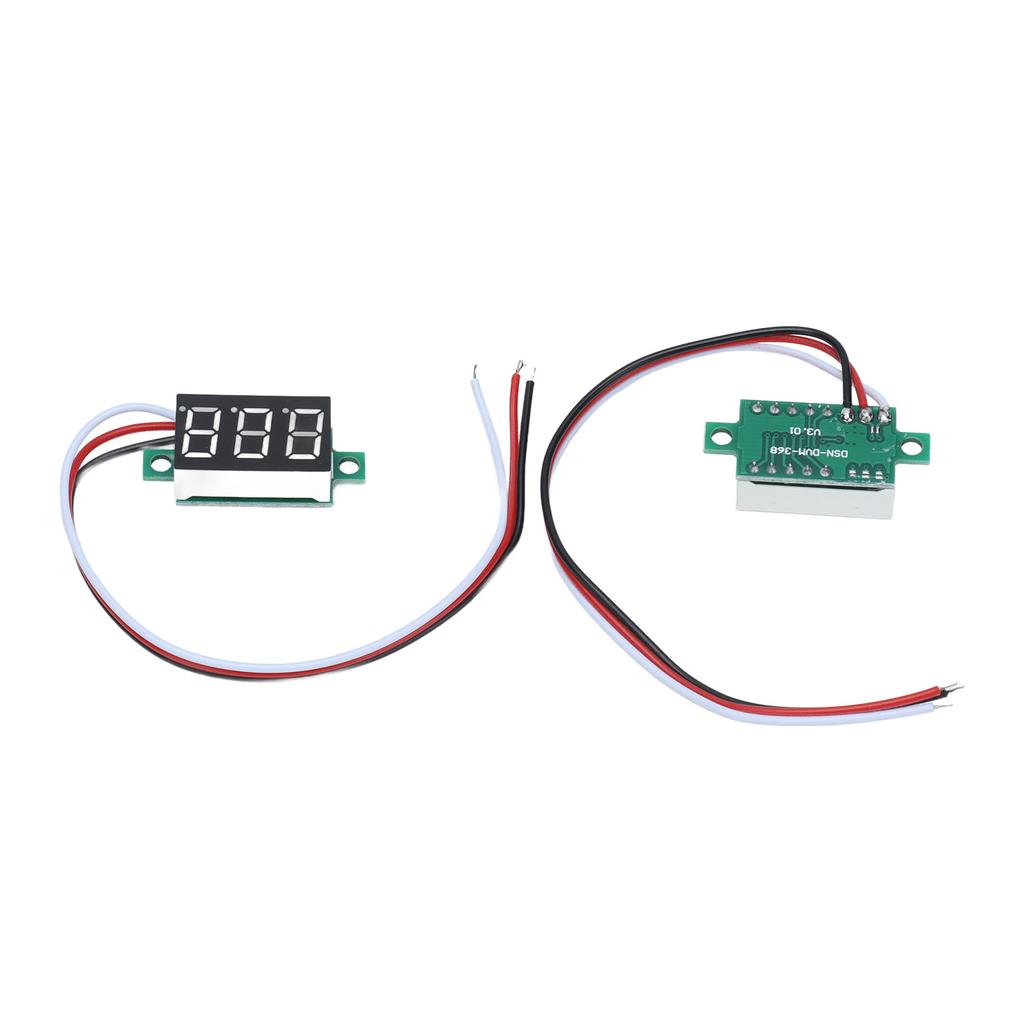 2Pcs Mini Digital Voltmeter 3 Wire DC Voltage Tester 0.36in LED 0.00V‑30.0V Reverse Connection Protection