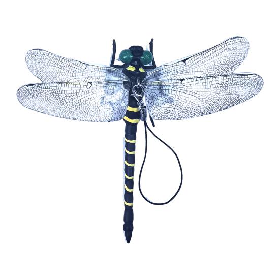 Fake Dragonfly Decoration with Lanyard/Pin Portable Outdoor Camping Gnats Fly Repellent Simulated 3D Dragonfly Model Ornament Kids Educational Toy