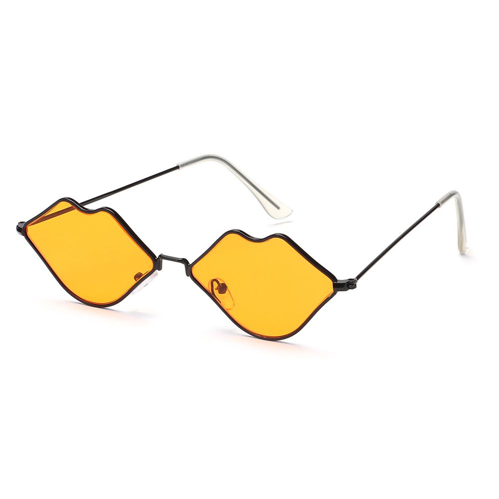 Sexy Hot Metal Women's Sunglasses Lips Shape Sunglasses Small Frame Sunglasses