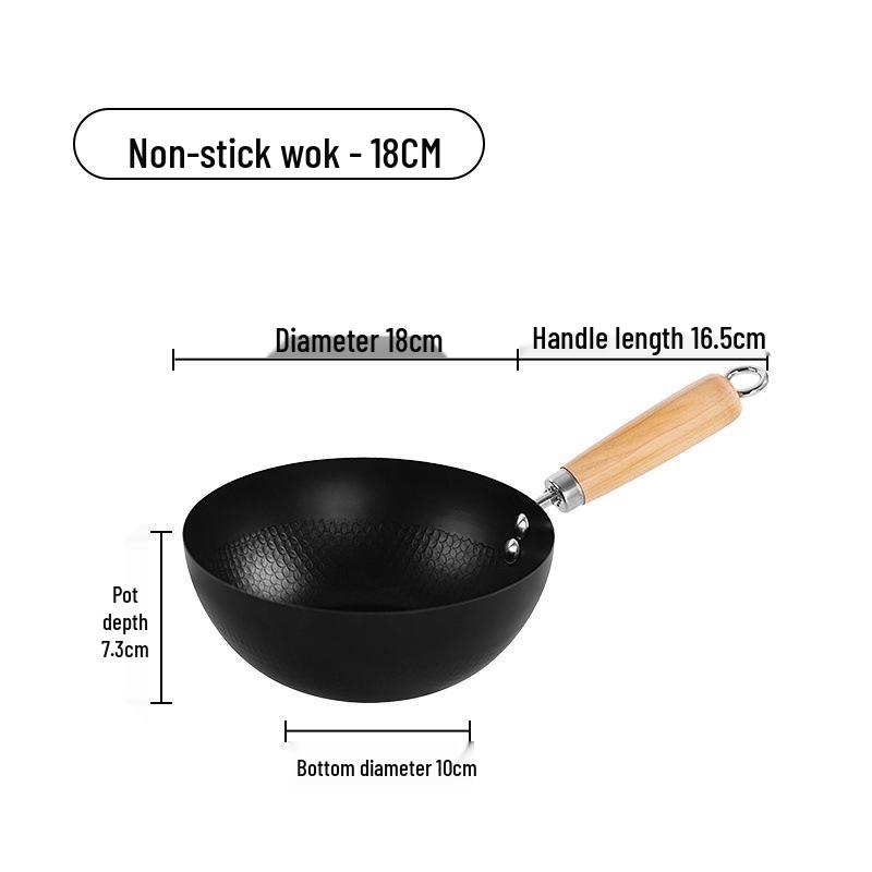 Multi-Use Mini Iron Wok: Non-Stick, Induction & Gas Compatible Flat Bottom Pan for Home & Outdoor Cooking