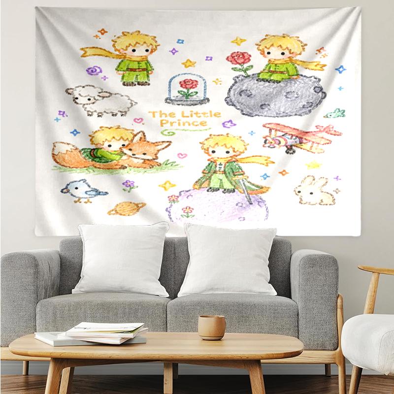 The Little Prince Print Tapestry, Backdrop, Easy Setup, Ideal for Bedroom, Office & Living Room, with Aesthetic Wall Hanging Decor.