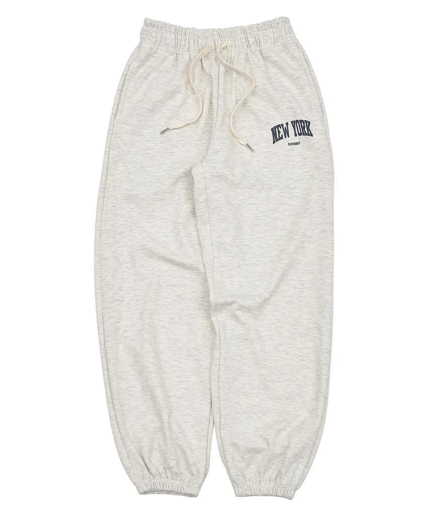 PAPERBOY Basic New York Wide Jogger Pants - Oatmeal (Type B)