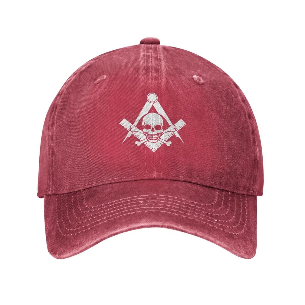 Skull and Cross Bones Square Compass Masonic Freemason Caps Casquette Denim Baseball Cap Unisex Men's Hat Women's Hats