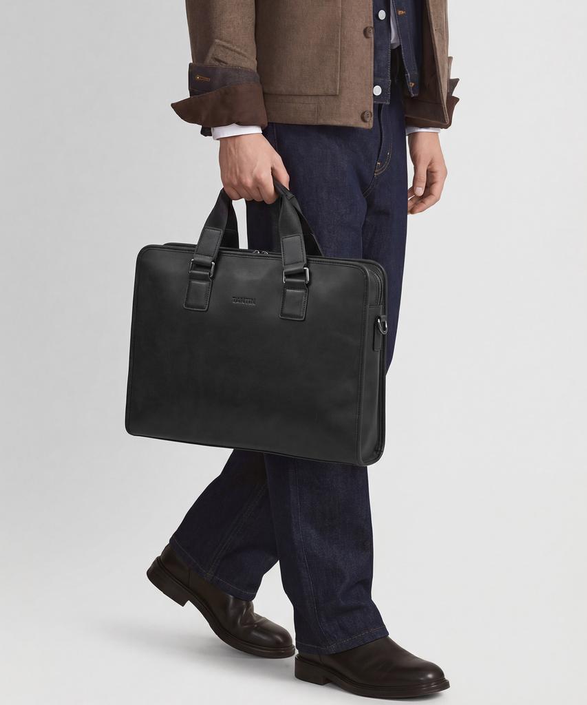 Tantin Genuine Cowhide Men'S Briefcase T13048 Black