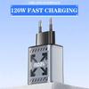 Быстрая зарядка 120 Вт 3 порта Зарядное устройство для мобильного телефона QC3.0 USB Type C Зарядные устройства Двойной PD USB Сетевой адаптер Вилка ЕС/США для iPhone Samsung
