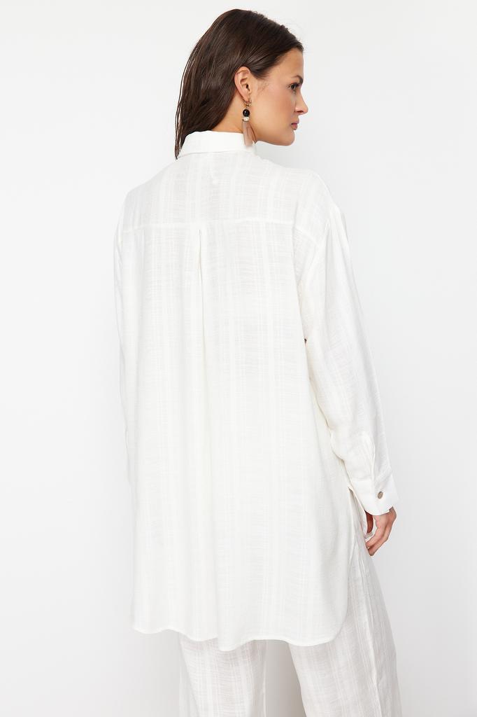 Женская модная новая рубашка синяя тканая рубашка