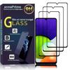 Screen Protector - VCOMP - Samsung Galaxy A22 4G - Tempered Glass - Pack of 3 - Black