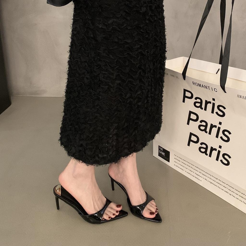 Шпильки с открытым носком женские летние модные сандалии на остром высоком каблуке