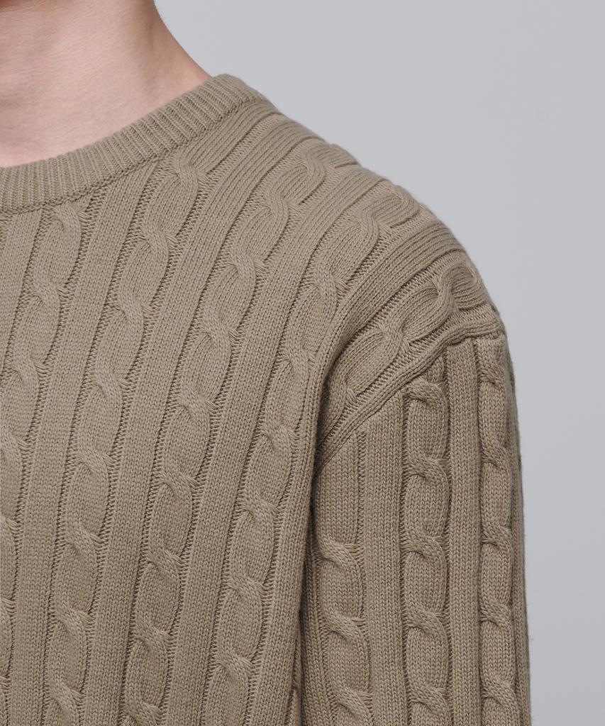 MUSINSA STANDARD Cable Crew Neck Knit [Beige]