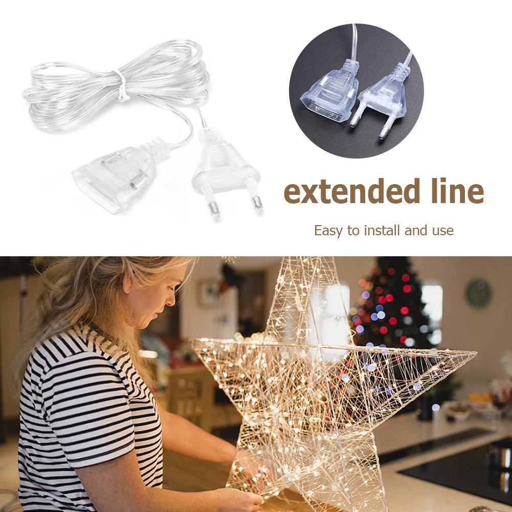 3M Удлинитель провода Портативный Удлинительный кабель для светодиодной гирлянды Стандартный кабель с выключателем для рождественских огней