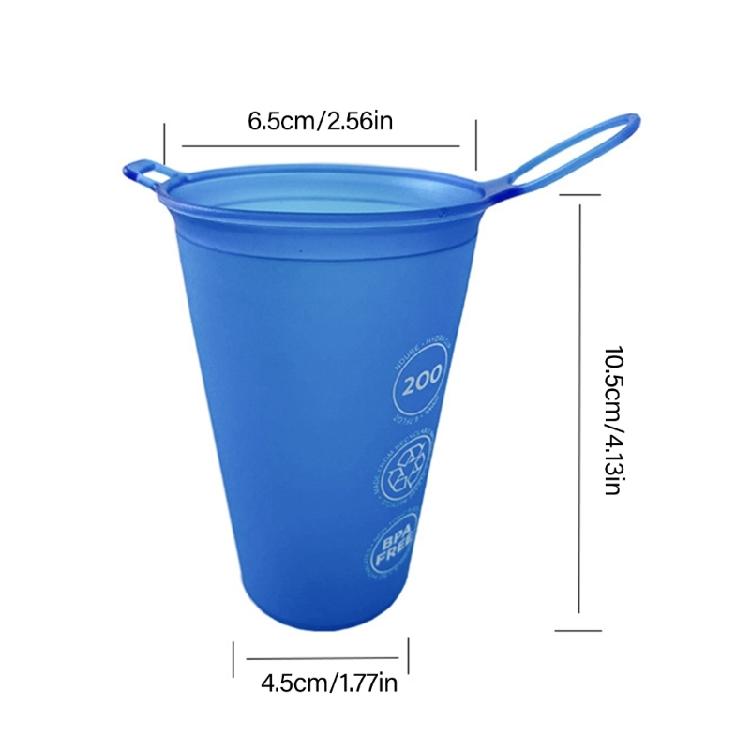 Squeeze Outdoor Sport Water Bottle Foldable Sports Water Cup 200ml Soft Drinking Cup for Outdoor Sports Marathons Cycling