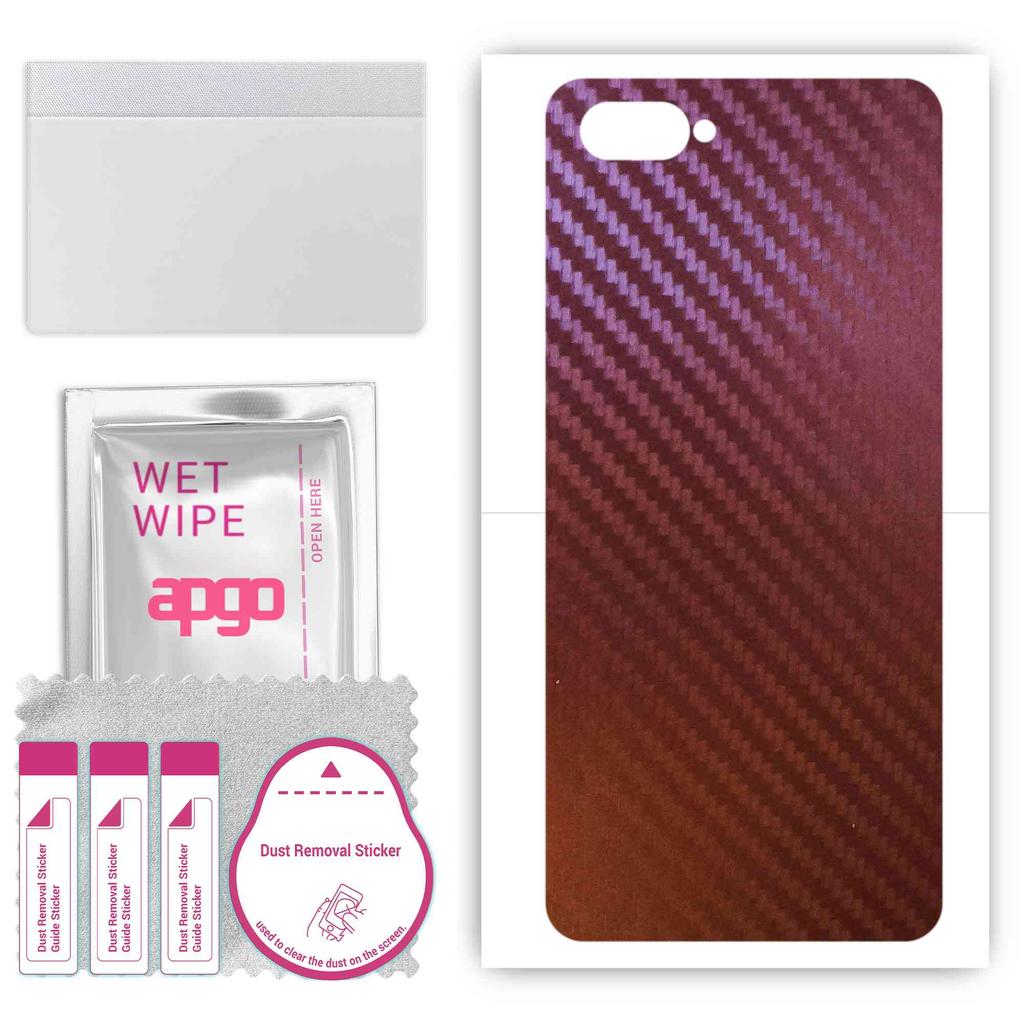apgo skin sticker film foil vinyl for the BACK compatible with Realme C2, scratch-resistant, easy to install - Carbon Chameleon CAKA5