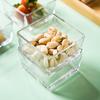 Youlaifu European-Style Simple Glass Fruit Plate, Square Storage Box, Snack Candy Tray with Three Compartments for Home Living Room