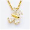 [K2573] - Gold Plated Pendant 'Butterfly' White Gold - 12x10 Mm