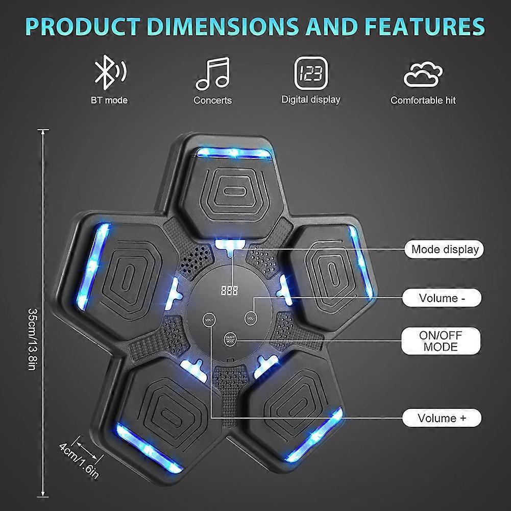 2025 Music Boxing Machine for Adults Kids, Smart Bluetooth Boxing Training Equipment with Gloves, Wall Mounted Punching Machine for Home Gym Office