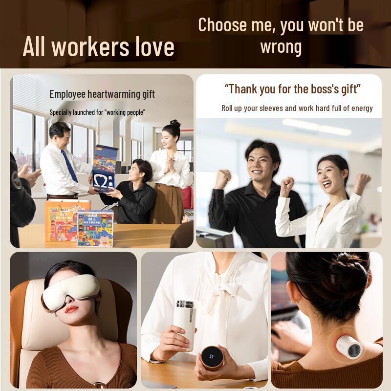 HEZHENG Office Wellness Gift Set with Eye Massager and Smart Cup