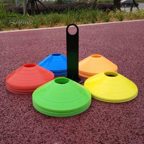 50 шт. футбольные конусы для ловкости, футбольные тренировочные инструменты с сумкой для переноски, яркие цвета, многоразовые спортивные тренировочные конусы, тренировочное оборудование