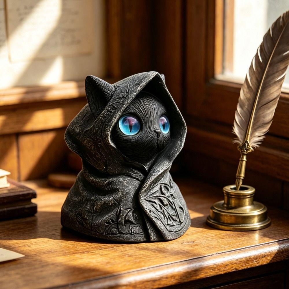 Decoration Mystical Cat Statue 3D Printed Cat Ornaments Personality Cat Sculpture Halloween Decor