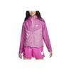 Nike Спортивная куртка Windrunner Color-Block с капюшоном и застежкой-молнией, водонепроницаемая, женская, верхняя одежда, розовая BV3940-691