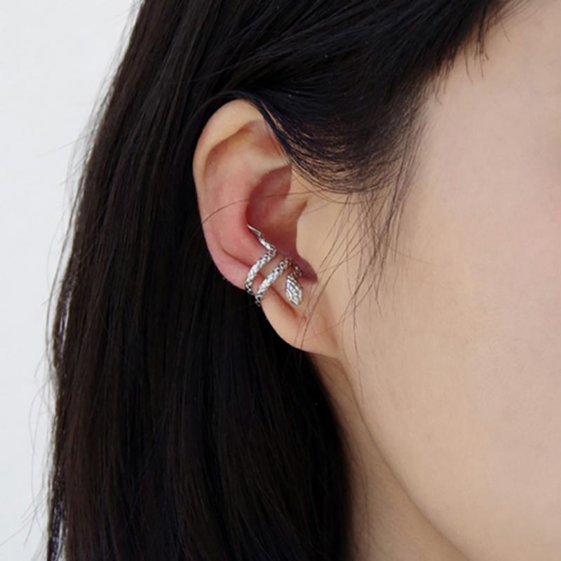 foxanry Змеиные геометрические серьги для женщин, креативные винтажные клипсы для ушей в стиле хип-хоп, вечерние ювелирные аксессуары, подарки