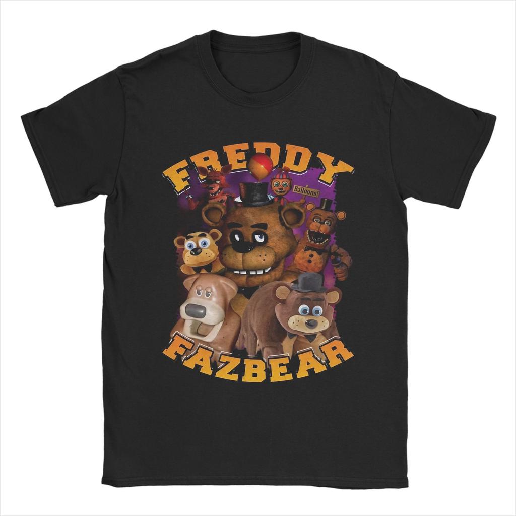 All Seasons FNAF At Freddys T Shirt for Unisex Cotton Tee Shirt Short Sleeve Pure Cotton Tops Streetwear Fashion Casual Tshirt