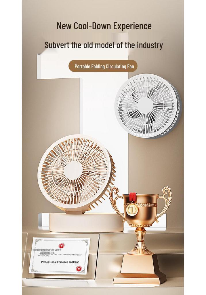 Foldable USB Fan with Mirror: Compact Multi-Functional Fan for Home, Office, or Dorm.