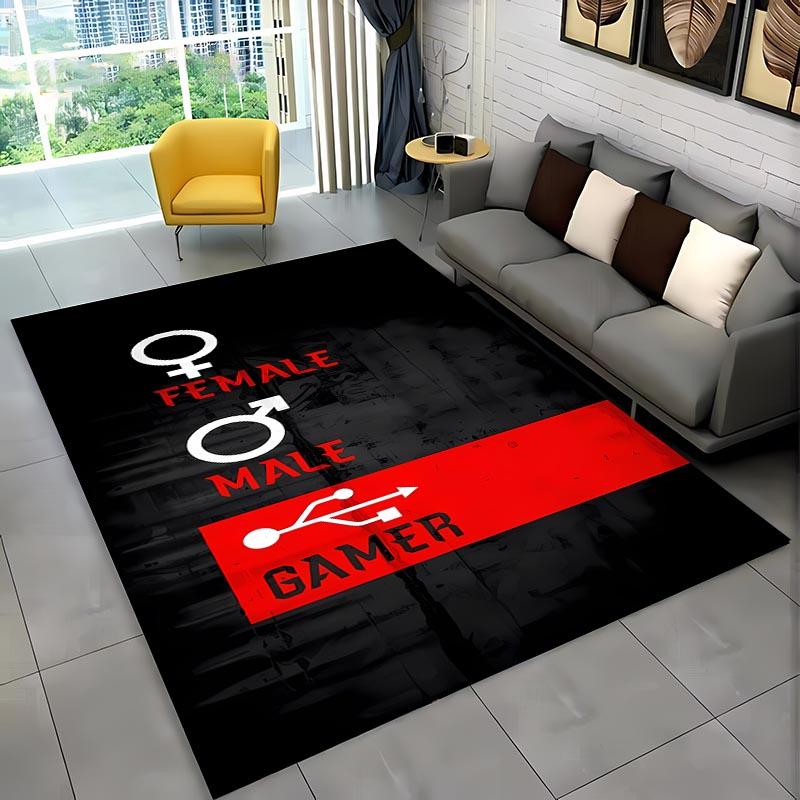 Забавные слова Черно-белый цвет Ковер, Предметы домашнего обихода для гостиной и спальни Коврики для дивана, Дверной коврик Напольный Противоскользящий коврик, Подарок