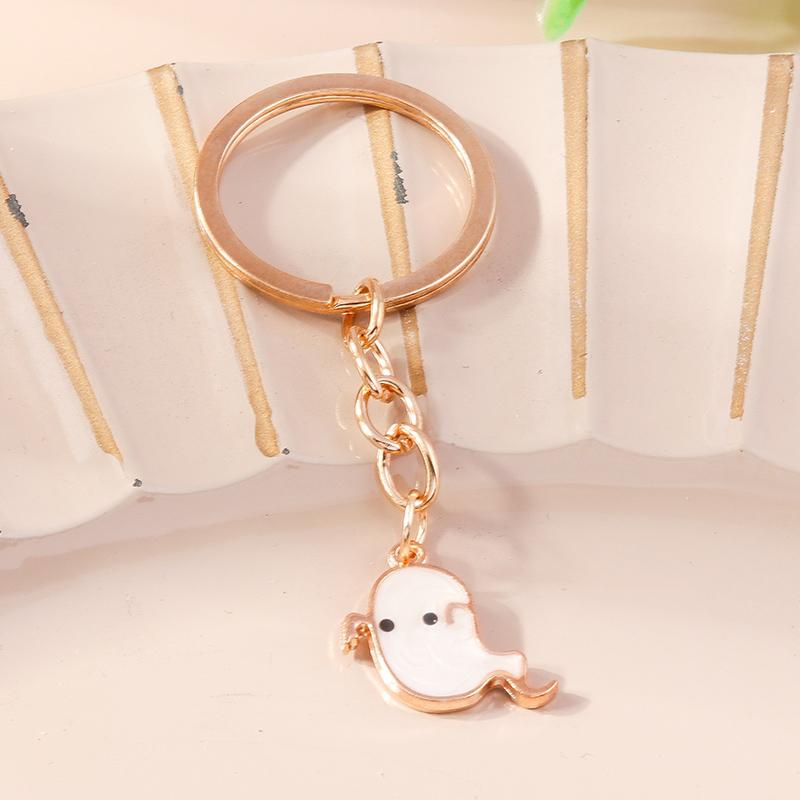 Cute Enamel Ghost Keychain Halloween Witch Pumpkin Bat Keyring Pendants for Car Key Holder Handbag Decor Jewelry  Accessories