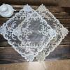 Modern Embroidery Square 40cm Transparent Table Mat Coffee Bar Fruit Tray Drink Pad Bedroom Nightstand Cover Cloth Decoration