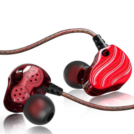 QKZ KD4 Wired In-Ear Bass HiFi Dual Units Earphones Running Sports Headphone