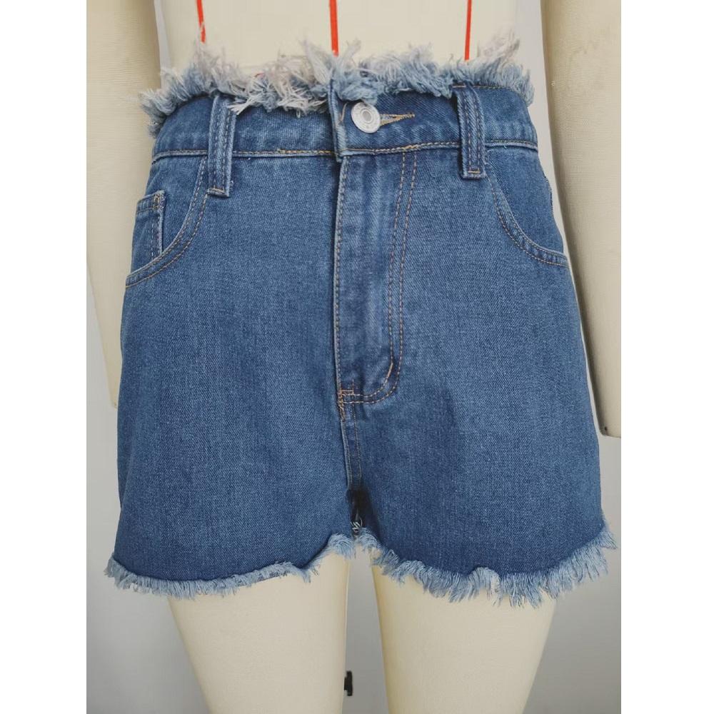 Женские летние джинсовые шорты женские потертые джинсы прямые мини шорты с кисточками