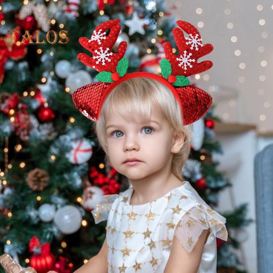 1/7 шт. Рождественская повязка на голову, праздничная шапка Санты, головные уборы из рогов оленя, рождественский костюм для вечеринки, обруч для волос, аксессуар для женщин, взрослых и детей