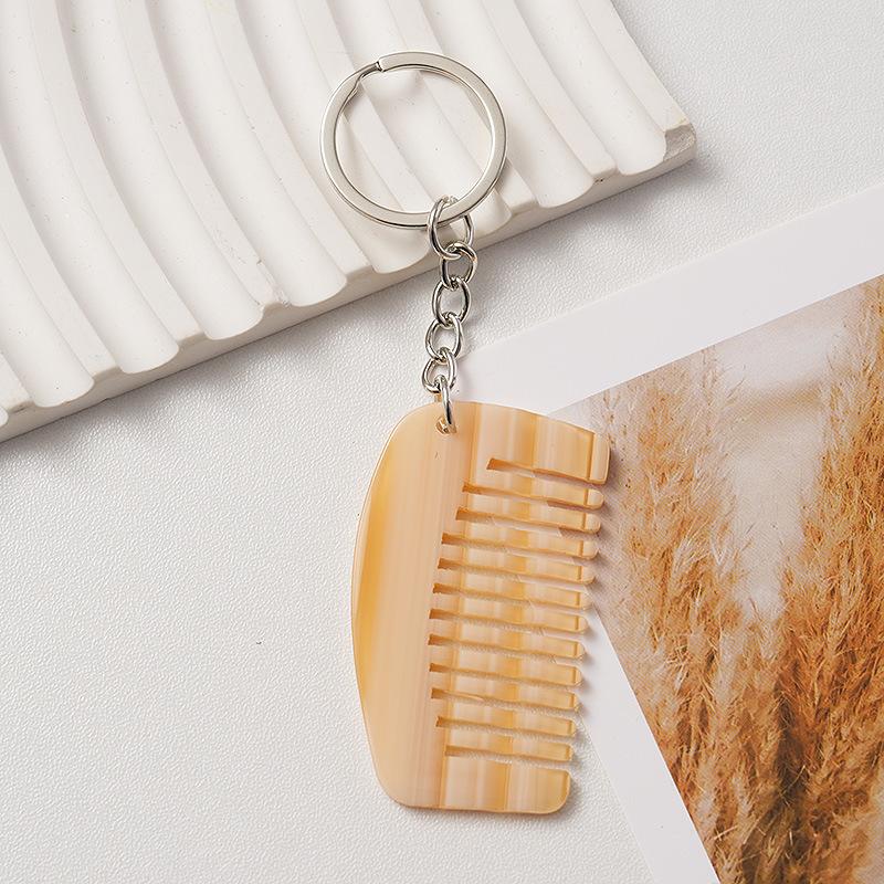 Loe| Acetate Mini Comb Keychain Women Bag Pendant Key Ring Cute Things Cheap Gift For Best Friends
