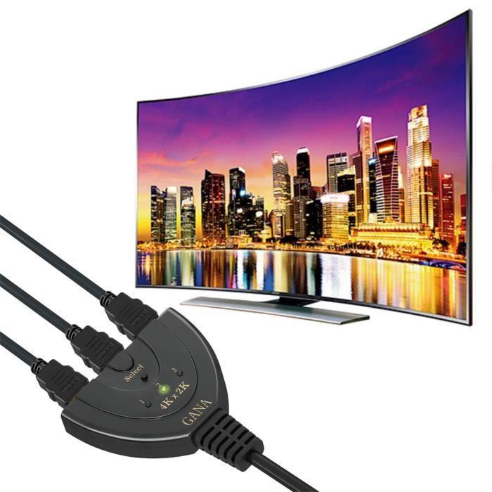 HDMI-переключатель 4k 3-портовый HDMI-разветвитель Кабель HDMI-переключатель Поддерживает 4KA