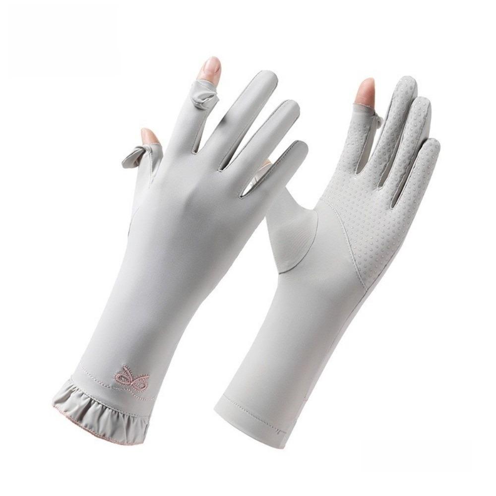 Lace Sun Protection Gloves UV Protection Ice Silk Gloves Lightweight Sunscreen Gloves for Summer