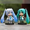 3pcs New Hatsune Miku Figure Mini Character Ornaments Kawai Pink Green Hatsune Home desk Decoration Adult Toy kid Birthday Gift