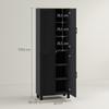 Freestanding Kitchen Cupboard, 4-Door Storage Cabinet with Adjustable Shelves, Modern Kitchen Pantry, 170cm, Black