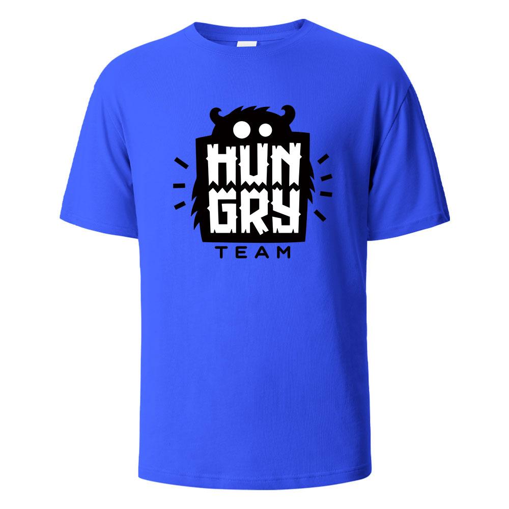 Funny HipHop Hungry Printing Tshirt For Men Wowen 100 Cotton Summer Breathable Tops Oneck Oversize Basic Tees Mens Clothing