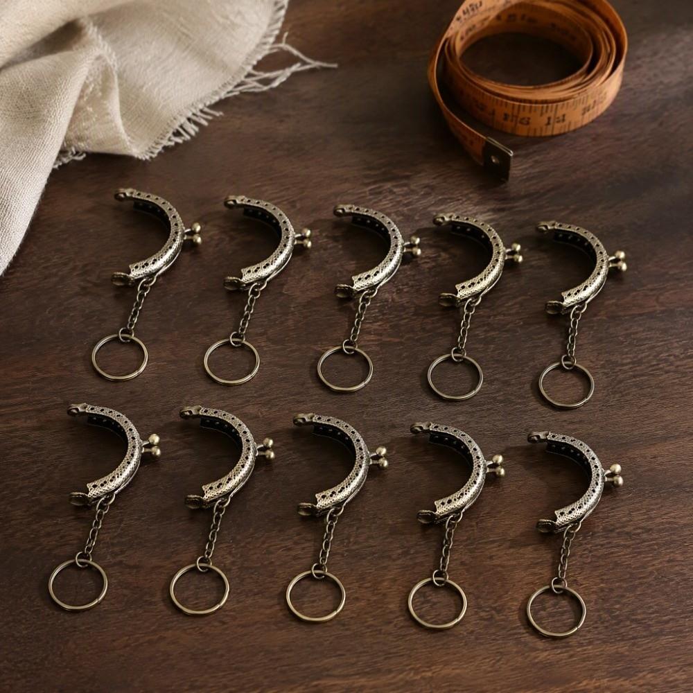 10pcs Semicircle Shape Purse Frame Clasp Metal Metal Coin Frame Kiss Clasp Lock DIY Crochet Bags