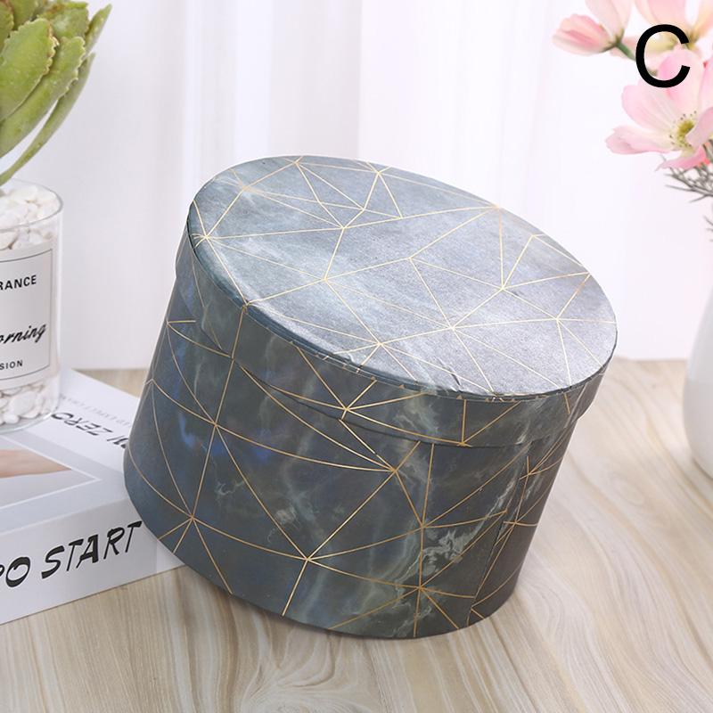 1 шт., букетные цветочные коробки, коробка для конфет, мраморный принт, упаковочная коробка для цветов, круглая цветочная коробка